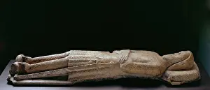 Reclining Prints: Tomb Effigy of a Recumbent Knight, c.between 1350 and 1375. Creator: Unknown