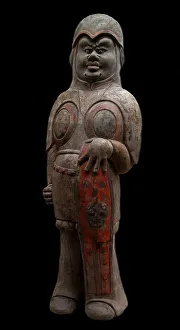 Clay Paint Prints: Tomb Guardian. Tomb of Lou Rui, 570. Creator: Chinese Master