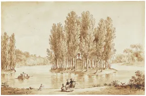Le Jeune Prints: Tomb of Jean Jacques Rousseau, Park of Ermenonville, 1778. Creator: Jean-Michel Moreau