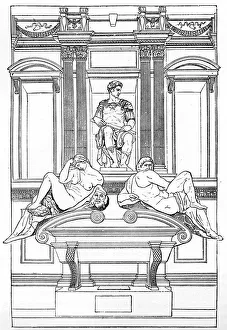 Images Dated 16th April 2008: The tomb of Julian de Medici in the new vestry of San Lorenzo Basilica, Florence, 1882