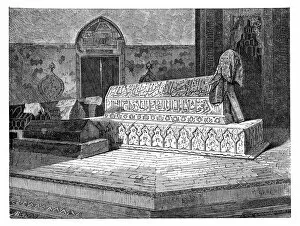 Bursa Gallery: The tomb of Mehmed II in the Green Mosque, Bursa, Turkey, 1895