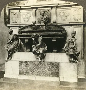 Bust Prints: Tomb of Michael Angelo in Church of Santa Croce, Florence, Italy, c1909. Creator: Unknown