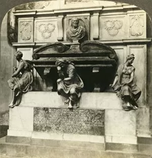 Statues Collection: Tomb of Michael Angelo in Church of Santa Croce, Florence, Italy, c1909. Creator: Unknown