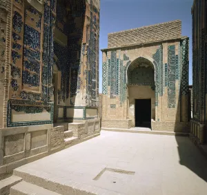 Uzbekistan Prints: Tomb in the Shah-I Zindeh mausoleum complex, 14th century