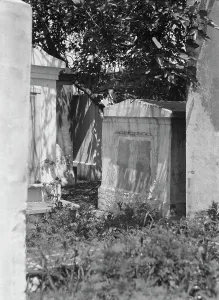 Sepulchral Prints: Tomb in St. Louis Cemetery, New Orleans, between 1920 and 1926. Creator: Arnold Genthe