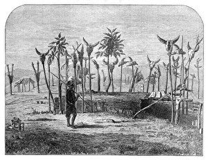 Mizoram Assam India Prints: Tomb of Voupilal, a Looshai chief, 1872. Creator: Unknown