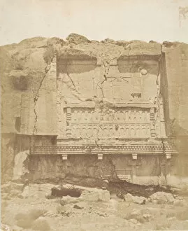 Achaemenid Collection: Tomba sulla rocca a Persepolis, 1858. Creator: Luigi Pesce