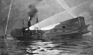 Zeppelin Prints: Tombe a la Mer; L'equipage du zeppelin L-15