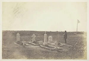 Gravestone Gallery: The Tombs of the Generals on Cathcarts Hill, 1855. Creator: Roger Fenton