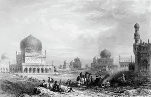 Fisher Prints: Tombs of the Kings of Golconda, 1845. Creator: William Purser