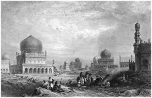 Andhra Pradesh Gallery: Tombs of the Kings of Golconda, Andhra Pradesh, India, 1844.Artist: Thomas Higham