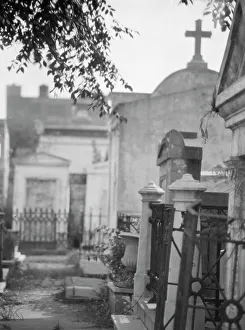 Sepulchral Prints: Tombs in St. Louis Cemetery, New Orleans, between 1920 and 1926. Creator: Arnold Genthe