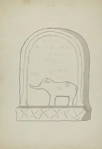Tombstone Prints: Tombstone, c. 1936. Creator: J.Henry Marley