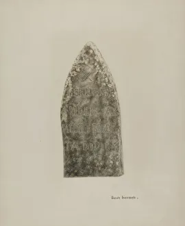 Gravestone Gallery: Tombstone, c. 1941. Creator: Ursula Lauderdale
