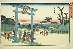 Torii Gate Prints: The Tomigaoka Hachiman Shrine at Fukagawa (Fukagawa Tomigaoka Hachiman)