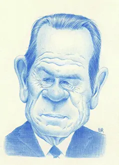 Forehead Prints: Tommy Lee Jones. Creator: Dan Springer