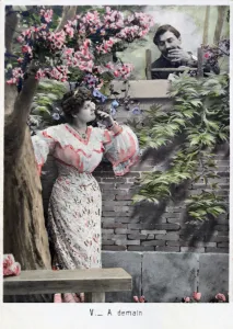 Hiding Place Prints: Tomorrow, vintage French postcard, c1900
