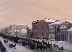 Mardi Gras Gallery: Tomsk, Magistratskaya Street during the Shrovetide in 1897, 1897. Creator: Kosharov