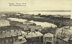 Tom River Prints: Tomsk: View from Voskresenskaia Mountain, 1904-1914. Creator: Unknown
