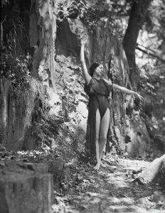 Rock Face Prints: Tonetti, Miss, at Sneding's Landing, 1921 June 7. Creator: Arnold Genthe
