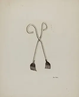 Tongs Prints: Tongs, c. 1941. Creator: Pearl Davis