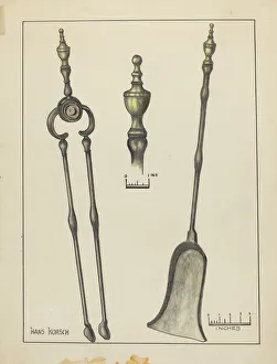 Tongs Prints: Tongs and Shovel, 1935 / 1942. Creator: Hans Korsch