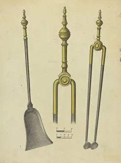 Tongs Prints: Tongs and Shovel, c. 1939. Creator: Hans Korsch