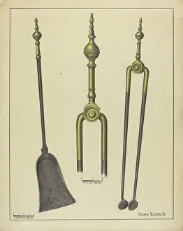 Tongs Prints: Tongs and Shovel, c. 1939. Creator: Hans Korsch
