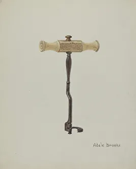 Dentist Prints: Tooth Key (or Tooth Extractor), 1935/1942. Creator: Adele Brooks