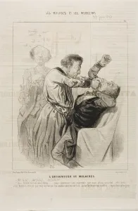 Dentist Prints: The Tooth Puller (plate 15), 1843. Creator: Charles Emile Jacque