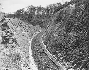 British Colony Prints: Toowoomba Range train track between Murphy's Creek and Highfields