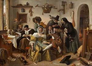 Steen Gallery: The Topsy-Turvy World (In Weelde Siet Toe), 1663. Artist: Steen, Jan Havicksz (1626-1679)