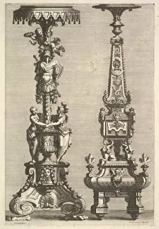 Berain Jean Collection: Two Torcheres, 1692. Creator: Juan Dolivar
