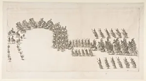 Torchlight Prints: Torchlight Procession at the Modena Carrousel, 1652. Creator: Stefano della Bella
