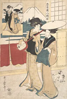 Shamisens Prints: Two Tori-oi, or Itinerant Women Musicians of the Eta Class, late 18th-early 19th century