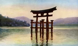 Images Dated 10th September 2009: Torii of Itsukushima temple in Miyajima Island, Japan, c1930s. Artist: John Bushby