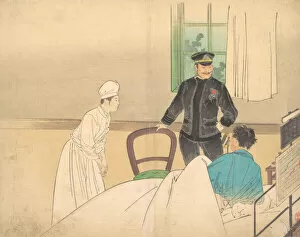 Nurse Gallery: The Torpedo Officer (Suirai shikan), ca. 1900. Creator: Kajita Hanko