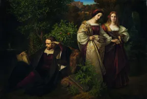 Torquato Tasso and the Two Leonores. Artist: Sohn, Karl Ferdinand (1805-1867) Torquato Tasso and the Two Leonores. Artist: Sohn, Karl Ferdinand (1805-1867)