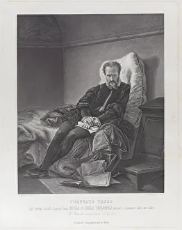 Tasso Torquato Prints: Torquato Tasso at the Ospedale Sant'Anna, 1864-1900. Creator: Luigi Boscolo
