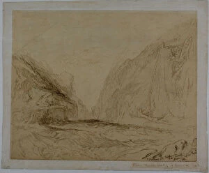 Landscapeprints And Drawings Gallery: Torrent in Tyrol, n.d. Creator: John Ruskin