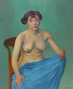 Joie De Vivre Prints: Torse à l'étoffe bleue, 1912. Creator: Vallotton; Felix Edouard (1865-1925)