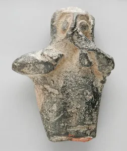 7th Century Bc Prints: Torso or Upper Body with Hand to Mouth, Late Period (724-333 BCE). Creator: Unknown