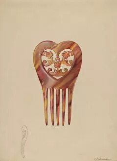 Heart Gallery: Tortoise Shell Comb, 1936. Creator: Erwin Schwabe