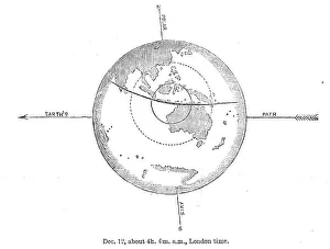 The Total Solar Eclipse of Dec. 12: central eclipse, between Java and north Australia, 1871. Creator: Unknown
