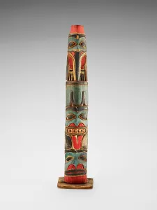 Alaska Prints: Totem pole model, 1880-1900. Creator: Unknown
