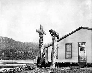 Alaska Collection: Totem Poles, Alaska, USA, 1893.Artist: John L Stoddard