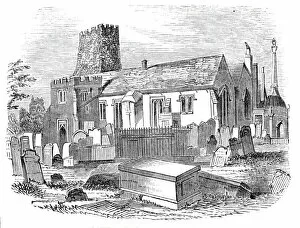 Churchyard Gallery: Tottenham Old Church, 1844. Creator: Unknown