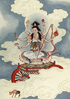 Heaven Prints: Tou Mu, Goddess of the North Star, 1922. Creator: Unknown