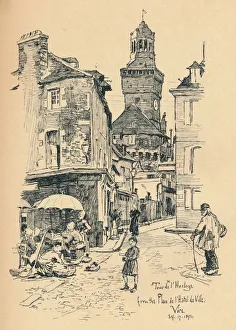 Partridge Prints: Tour de l Horloge, Vire, c1893. Artist: Bernard Partridge