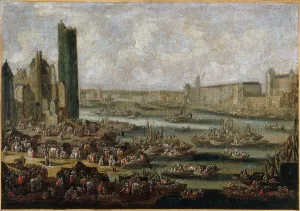 Canvasmaterial Prints: The Tour de Nesle and the Louvre, circa 1650, c1650. Creator: Pieter Casteels